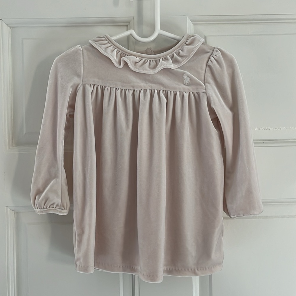 Ralph Lauren Girls Size 18 mo Off-white Velour Longer Top /  Dress